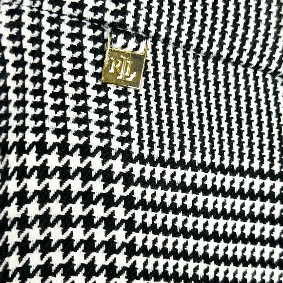 NEW Lauren Ralph Lauren Houndstooth Trouser Pants Black & White Size 4 - Picture 6 of 8